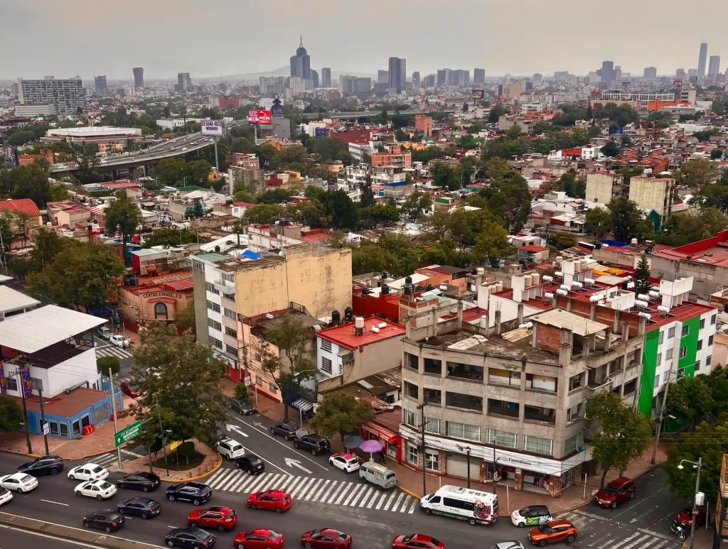 Mexico City. A top view of Mexico City.